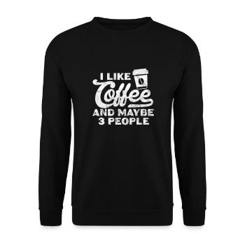 Coffee - Unisex Sweatshirt - black - Front - Alina (178cm) & Michal (187cm)