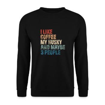 Coffee Husky - Unisex Sweatshirt - black - Front - Alina (178cm) & Michal (187cm)