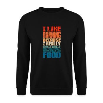 Running Runner Jogging Jogging Runner Cadeau - Sweat-shirt Unisexe - noir - Devant - Alina (178cm) & Michal (187cm)