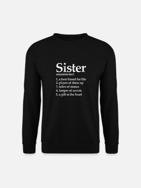 Schwester Bruder Geschwister Familie Geschenk - Unisex Pullover - Schwarz