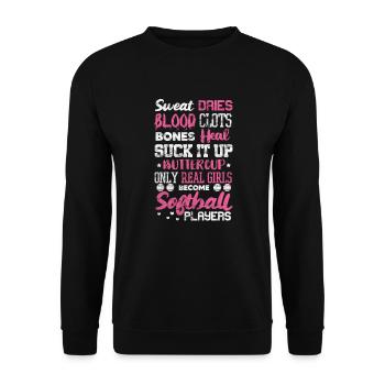 Softball - Unisex Pullover - Schwarz - Vorne - Alina (178cm) & Michal (187cm)