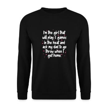 Joueur de softball Baseball Sport Pitcher Cadeau - Sweat-shirt Unisexe - noir - Devant - Alina (178cm) & Michal (187cm)