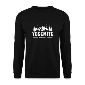 Yosemite National Park - Unisex Pullover - Schwarz - Vorne - Alina (178cm) & Michal (187cm)