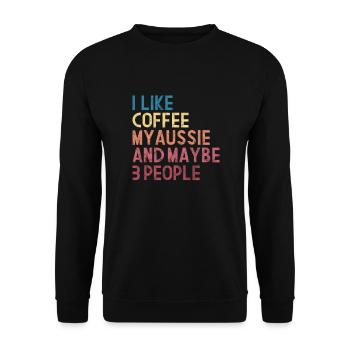 Coffee Aussie - Unisex Sweatshirt - black - Front - Alina (178cm) & Michal (187cm)