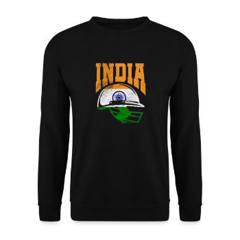 Cricket Indien Sport Cricketschläger Team Geschenk - Unisex Pullover - Schwarz - Vorne - Alina (178cm) & Michal (187cm)