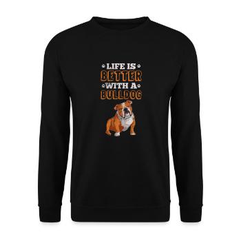 Deutsch Bulldog - Sweat-shirt Unisexe - noir - Devant - Alina (178cm) & Michal (187cm)