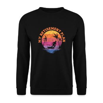 Ruhestand Surfen - Unisex Pullover - Schwarz - Vorne - Alina (178cm) & Michal (187cm)