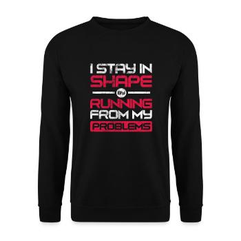 Running Runner Jogging Jogging Runner Cadeau - Sweat-shirt Unisexe - noir - Devant - Alina (178cm) & Michal (187cm)