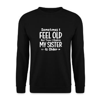 Older sister - Unisex Sweatshirt - black - Front - Alina (178cm) & Michal (187cm)
