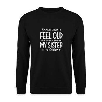 Grande sœur Frère frères et sœurs Cadeau - Sweat-shirt Unisexe - noir - Devant - Alina (178cm) & Michal (187cm)