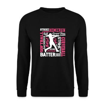 Softball Player Baseball Sports Pitcher Gift - Unisex Sweatshirt - black - Front - Alina (178cm) & Michal (187cm)