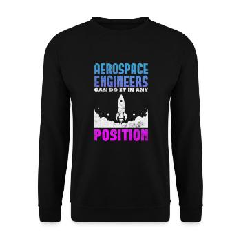 Space Engineer Aeronautical Engineer Gift - Unisex Sweatshirt - black - Front - Alina (178cm) & Michal (187cm)