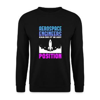 Space Engineer Aeronautical Engineer - Unisex Sweatshirt - black - Front - Alina (178cm) & Michal (187cm)