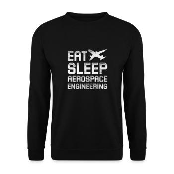 Space Engineer Aeronautical Engineer Gift - Unisex Sweatshirt - black - Front - Alina (178cm) & Michal (187cm)