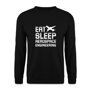 Space Engineer Aeronautical Engineer - Unisex Sweatshirt - black - Front - Alina (178cm) & Michal (187cm)