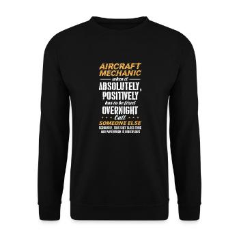 Mécanicien d’aéronefs - Sweat-shirt Unisexe - noir - Devant - Alina (178cm) & Michal (187cm)