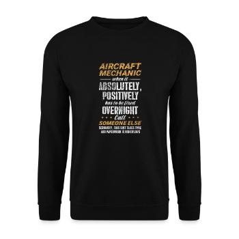 Mécanicien d’avion Aviation Cadeau d’avion - Sweat-shirt Unisexe - noir - Devant - Alina (178cm) & Michal (187cm)