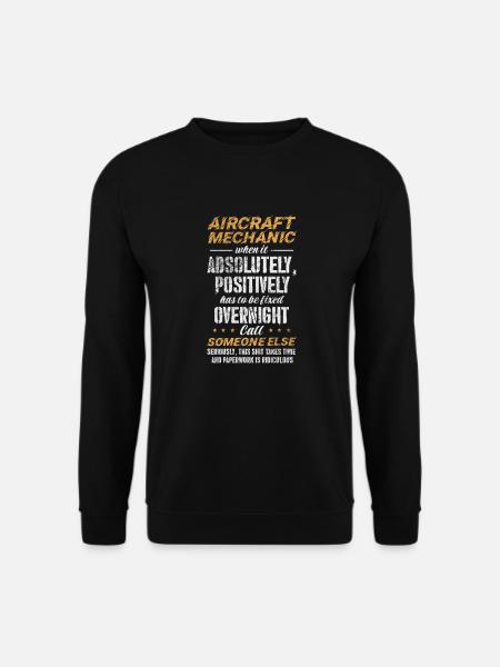 Flugzeugmechaniker Luftfahrt Flugzeug Geschenk - Unisex Pullover - Schwarz