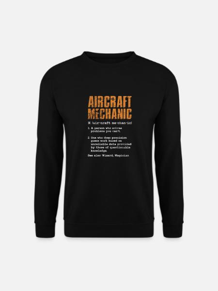 Flugzeugmechaniker Luftfahrt Flugzeug Geschenk - Unisex Pullover - Schwarz