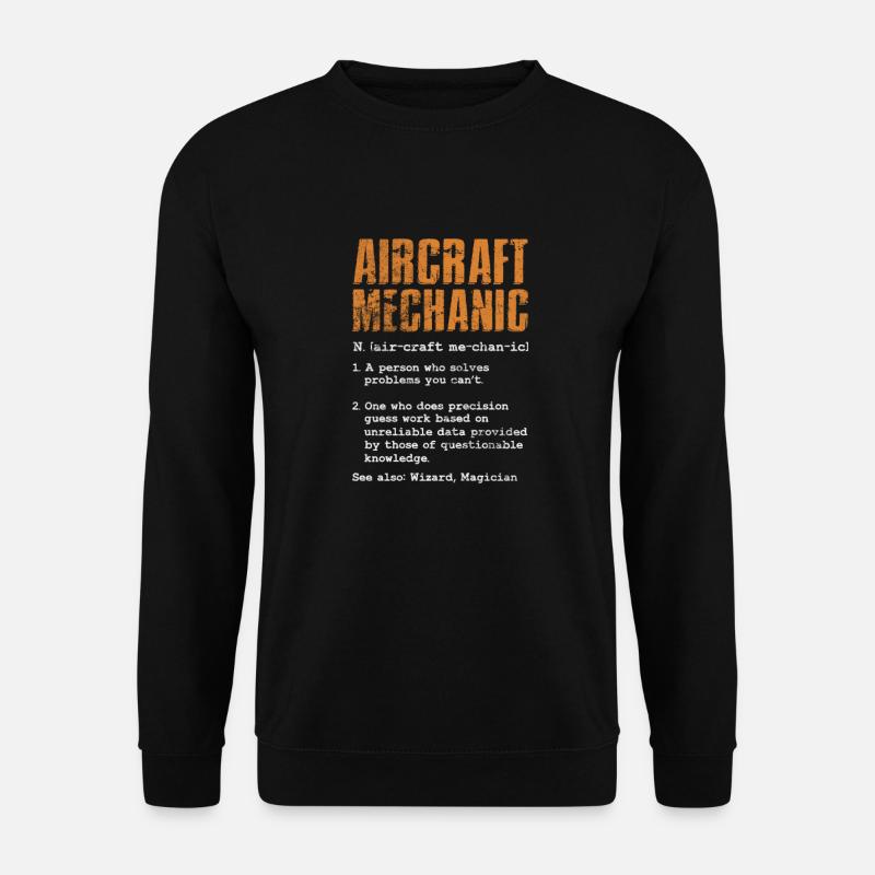 Flugzeugmechaniker Luftfahrt Flugzeug Geschenk - Unisex Pullover - Schwarz