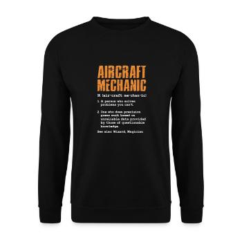 Mécanicien d’aéronefs - Sweat-shirt Unisexe - noir - Devant - Alina (178cm) & Michal (187cm)