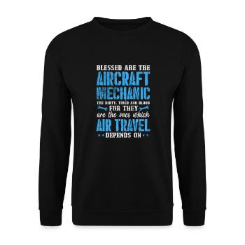 Mécanicien d’avion Aviation Cadeau d’avion - Sweat-shirt Unisexe - noir - Devant - Alina (178cm) & Michal (187cm)