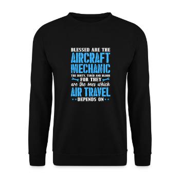 Mécanicien d’aéronefs - Sweat-shirt Unisexe - noir - Devant - Alina (178cm) & Michal (187cm)