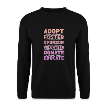 Animal Rescue Animal Rights Animal Love Pet Gift - Sweat-shirt Unisexe - noir - Devant - Alina (178cm) & Michal (187cm)