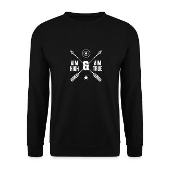 Bogenschiessen - Unisex Pullover - Schwarz - Vorne - Alina (178cm) & Michal (187cm)
