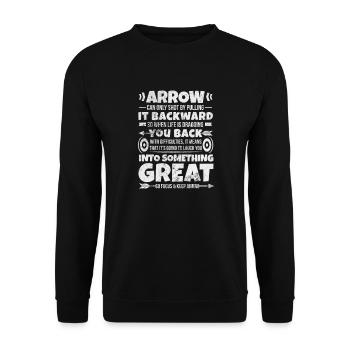 Archery Archer Archer Arrow Gift - Unisex Sweatshirt - black - Front - Alina (178cm) & Michal (187cm)