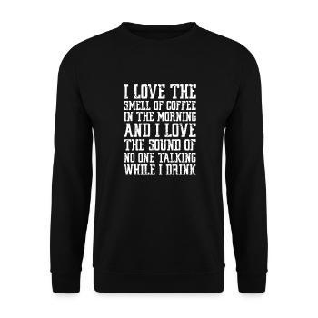 Kaffee Koffein Espresso Barista Geschenk - Unisex Pullover - Schwarz - Vorne - Alina (178cm) & Michal (187cm)