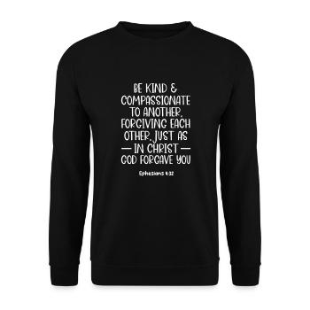 Bibel Bibelvers Christliche Sprüche Jesus Geschenk - Unisex Pullover - Schwarz - Vorne - Alina (178cm) & Michal (187cm)