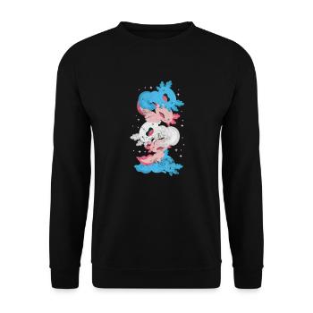 Axolotl Aquatic Animal Water Gift - Unisex Sweatshirt - black - Front - Alina (178cm) & Michal (187cm)