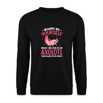 Axolotl - Sweat-shirt Unisexe - noir - Devant - Alina (178cm) & Michal (187cm)