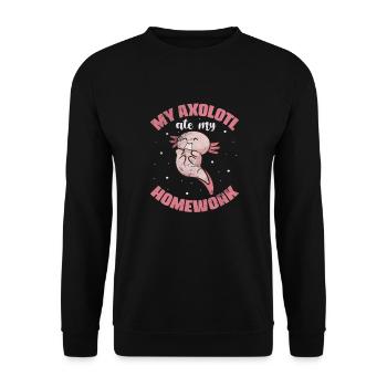 Axolotl Aquatic Animal Water Gift - Unisex Sweatshirt - black - Front - Alina (178cm) & Michal (187cm)