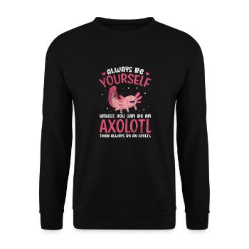 Axolotl Aquatic Animal Water Gift - Unisex Sweatshirt - black - Front - Alina (178cm) & Michal (187cm)