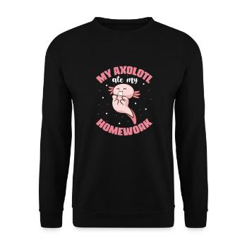 Axolotl - Sweat-shirt Unisexe - noir - Devant - Alina (178cm) & Michal (187cm)