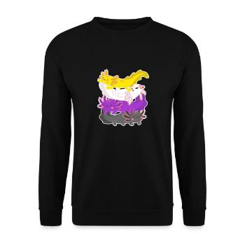 Axolotl - Sweat-shirt Unisexe - noir - Devant - Alina (178cm) & Michal (187cm)