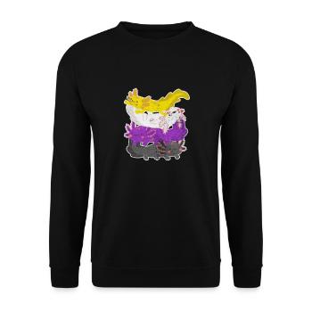 Axolotl Aquatic Animal Water Gift - Unisex Sweatshirt - black - Front - Alina (178cm) & Michal (187cm)