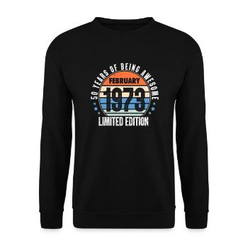 February 1973 - Unisex Sweatshirt - black - Front - Alina (178cm) & Michal (187cm)