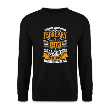 February 1973 - Unisex Sweatshirt - black - Front - Alina (178cm) & Michal (187cm)