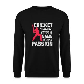 Cricket Sport Cricketschläger Team Geschenk - Unisex Pullover - Schwarz - Vorne - Alina (178cm) & Michal (187cm)