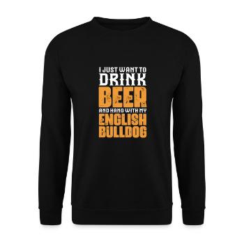 Bouledogue anglais Chien bouledogue anglais Cadeau - Sweat-shirt Unisexe - noir - Devant - Alina (178cm) & Michal (187cm)