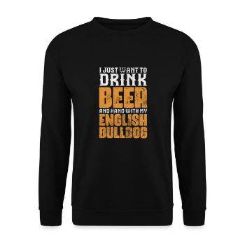 Deutsch Bulldog - Sweat-shirt Unisexe - noir - Devant - Alina (178cm) & Michal (187cm)