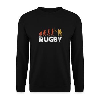 Rugby Verein Rugbyteam Football Sport Geschenk - Unisex Pullover - Schwarz - Vorne - Alina (178cm) & Michal (187cm)