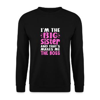 Older sister - Unisex Sweatshirt - black - Front - Alina (178cm) & Michal (187cm)