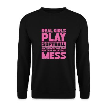 Joueur de softball Baseball Sport Pitcher Cadeau - Sweat-shirt Unisexe - noir - Devant - Alina (178cm) & Michal (187cm)