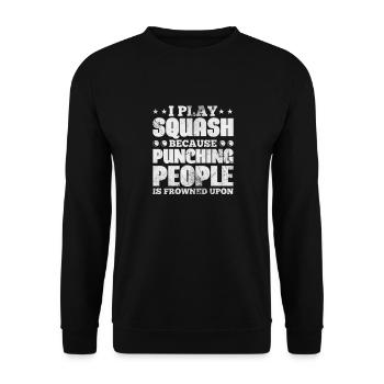 Squash Spieler Badminton Sport Geschenk - Unisex Pullover - Schwarz - Vorne - Alina (178cm) & Michal (187cm)
