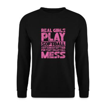 Softball - Sweat-shirt Unisexe - noir - Devant - Alina (178cm) & Michal (187cm)