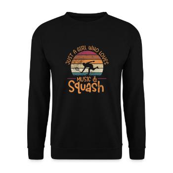 Squash Spieler Badminton Sport Geschenk - Unisex Pullover - Schwarz - Vorne - Alina (178cm) & Michal (187cm)